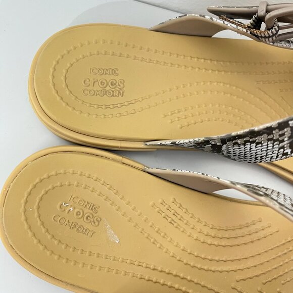 CROCS Snake Print Sandals - Black and White - Picture 3 of 5